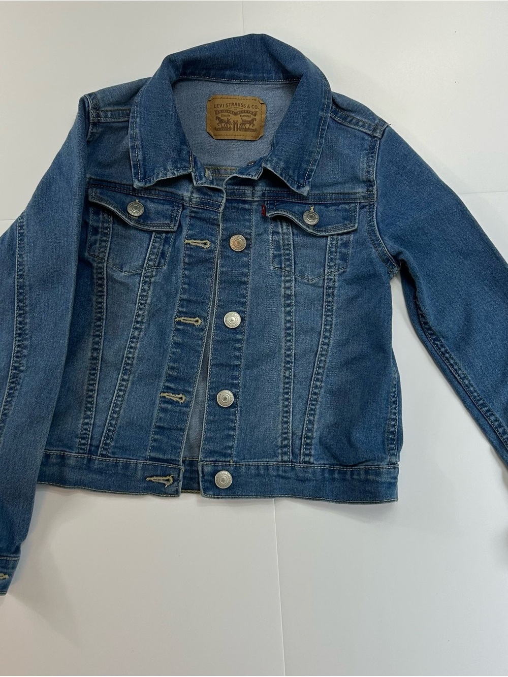 Levi's Kids Dark Blue Denim Jacket with Button Front